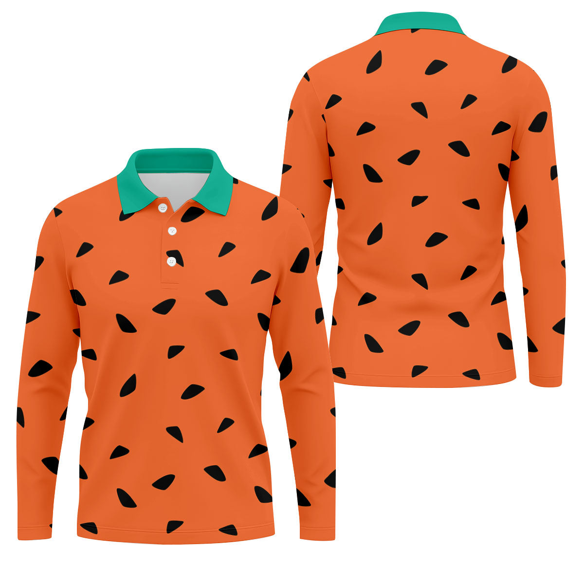 Watermelon Slice Polo Shirt, Orange Summer Design, Golf Shirts For Men