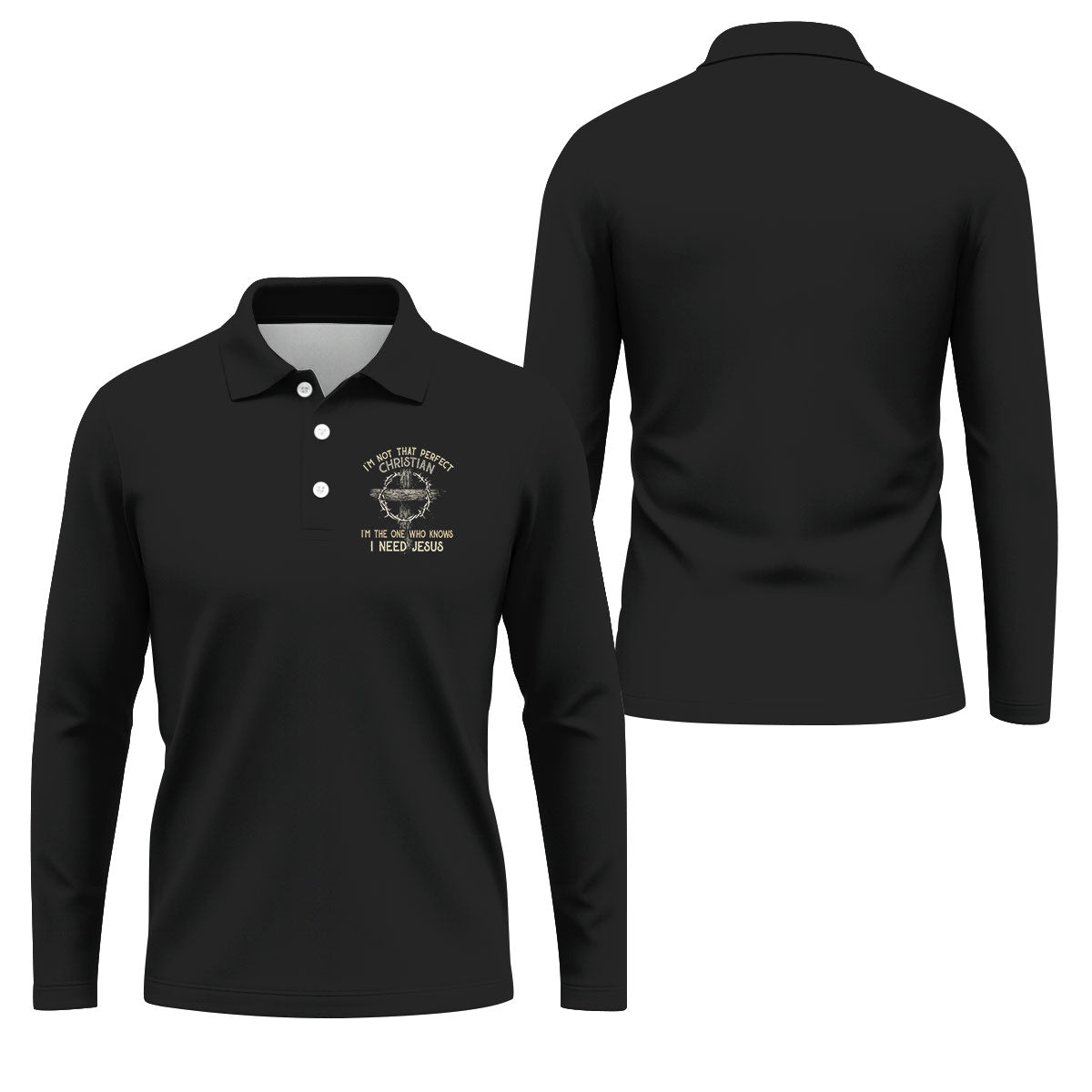 Funny Imperfect Christian Jesus Polo Shirt, Golf Shirts For Men, Mens Golf Apparel