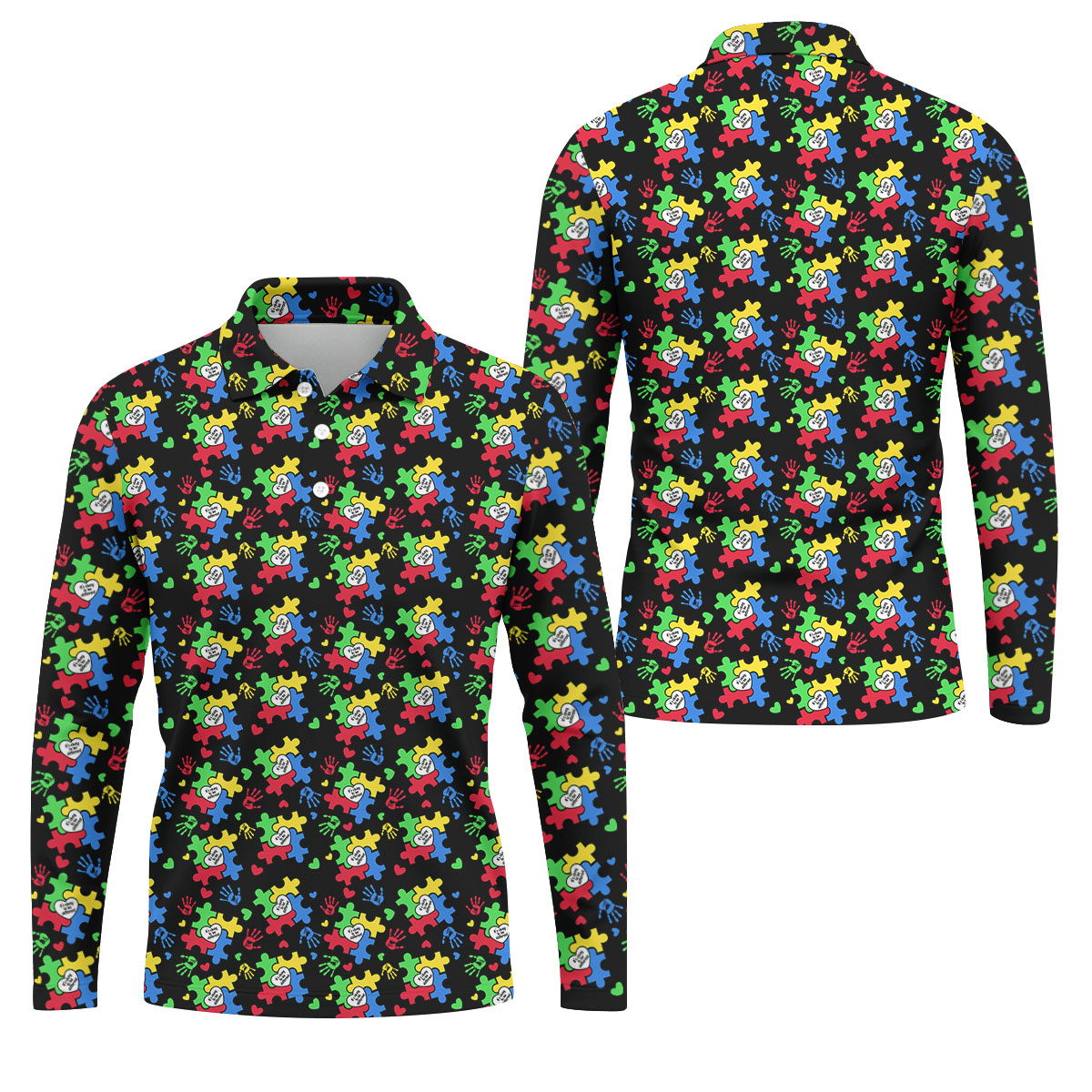 It's Okay To Be Different Autism Puzzle Golf Tops For Men, Autism Awareness Colors Golf Shirts For Men