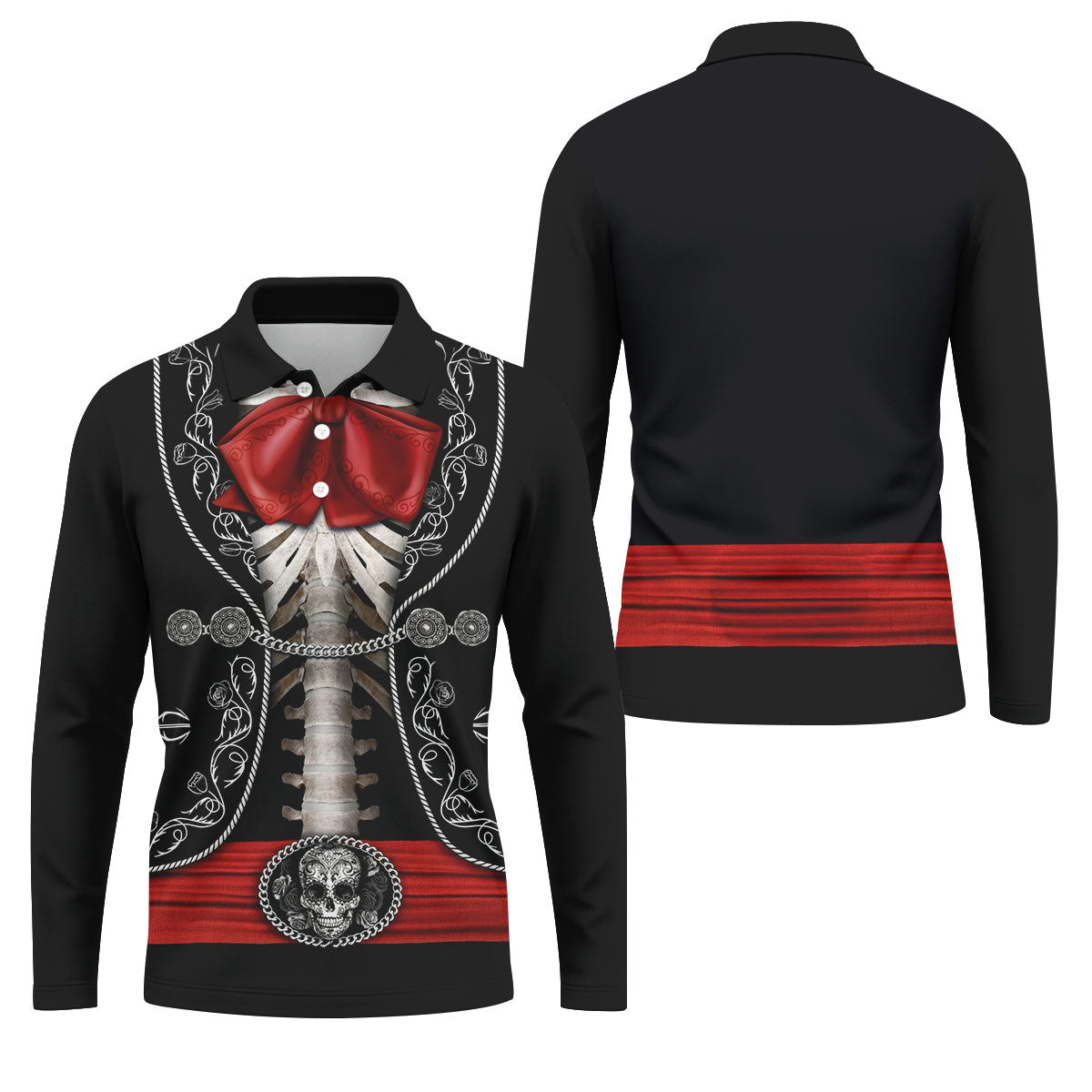 Mexican Fiesta Theme Red Costume Golf Tops For Men, Cinco De Mayo Celebration Golf Shirts For Men