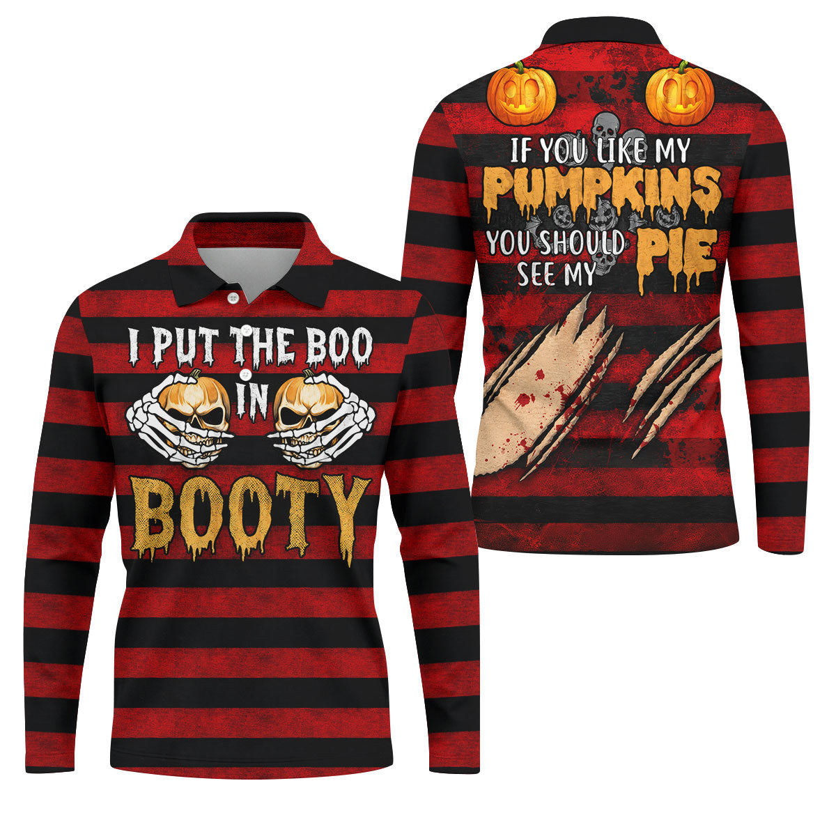 I Put The Boo In Booty Halloween Golf Polo Shirt, Men's Golf Shirt, Hawaiian Golf Shirt