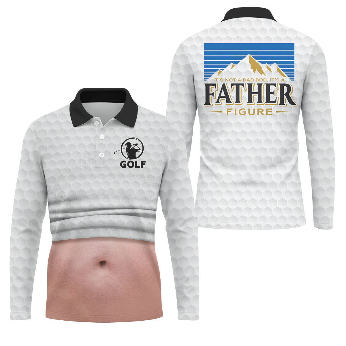 It's Not A Dad Bod It's A Father Figure Men's Funny Golf Shirts, Father's Day Golf Gift