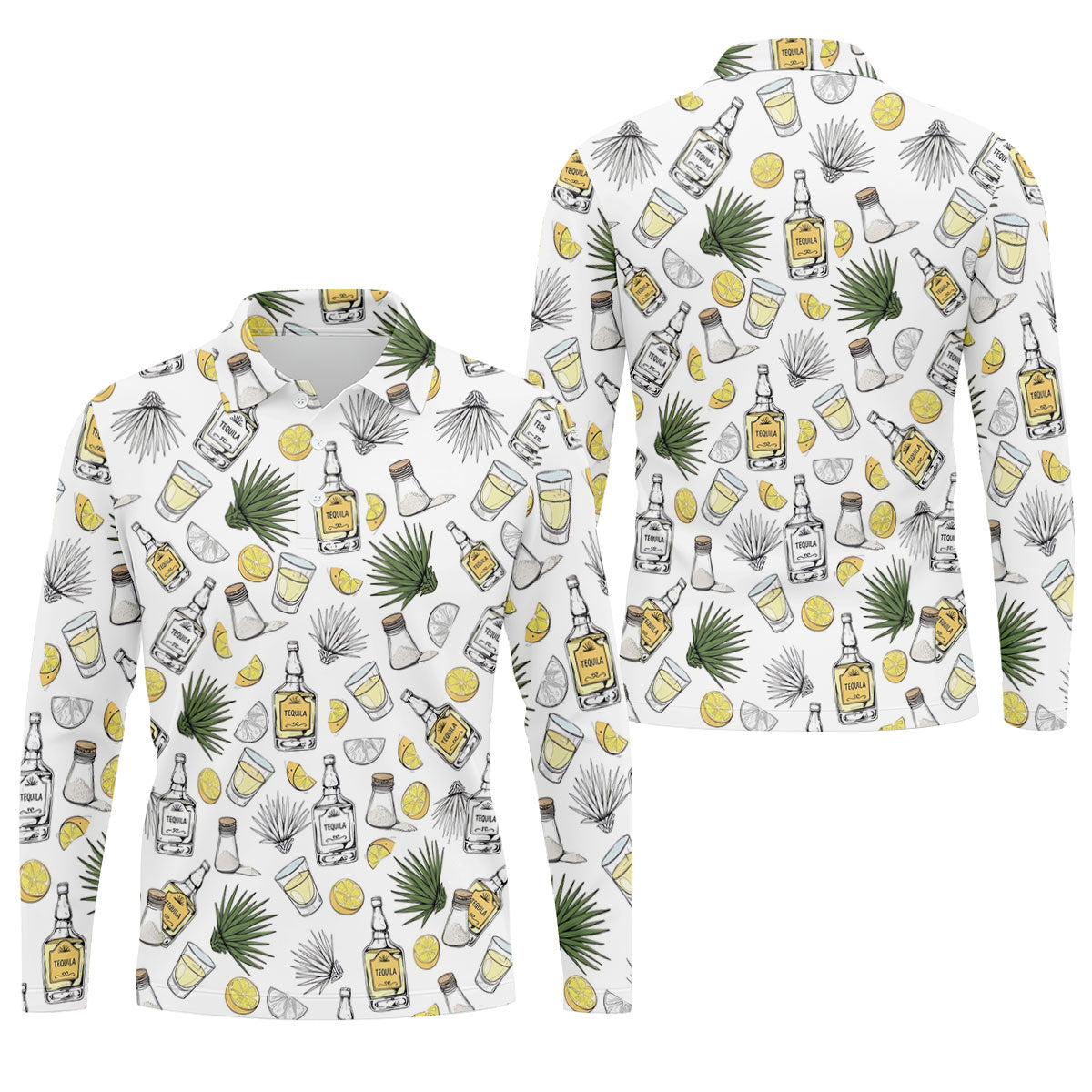 Tequila Lime Fiesta Time Golf Tops For Men, Cinco De Mayo Celebration Golf Shirts For Men
