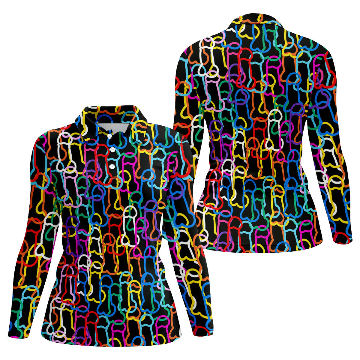 Adult Humor LGBT Rainbow Color Fun Women's Golf Shirts, Pride Month Celebrate Golf Shirt For Women