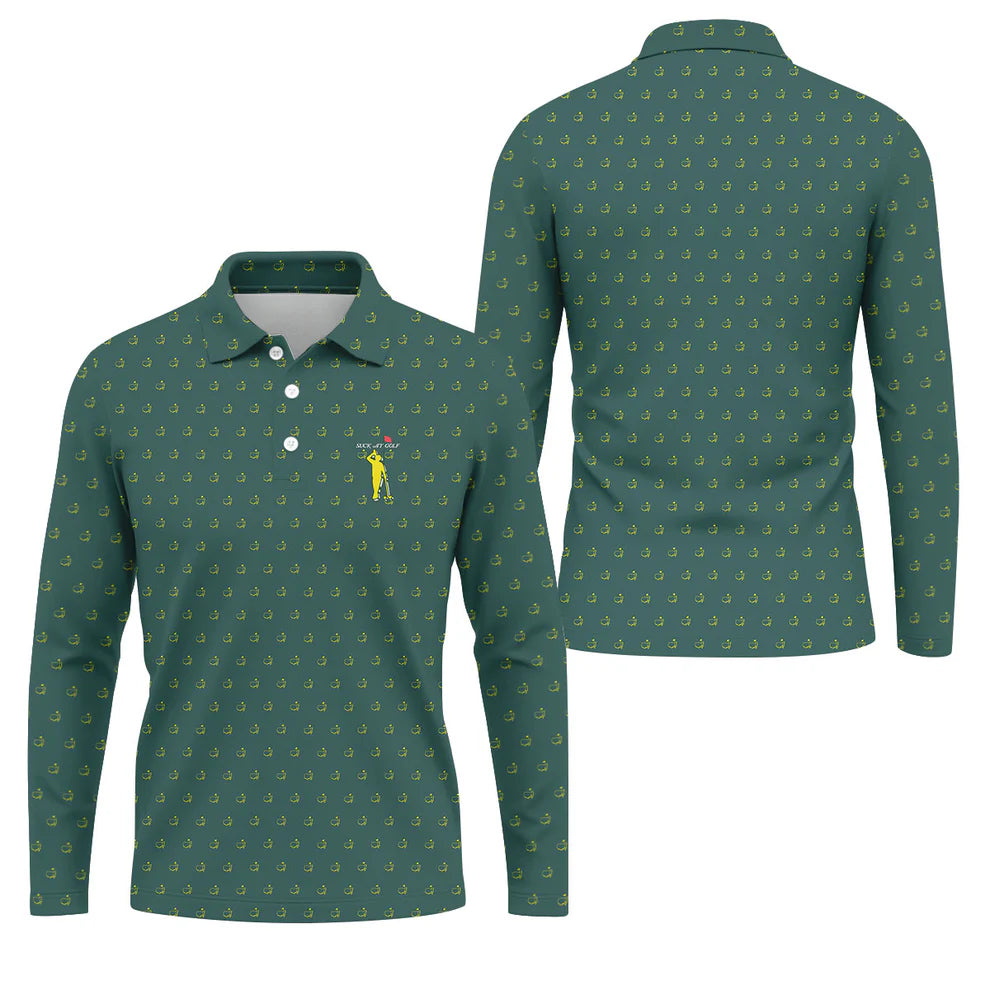 Men’s Funny Golf Polo – Suck at Golf Shirt, Breathable Performance Golf Shirt for Men