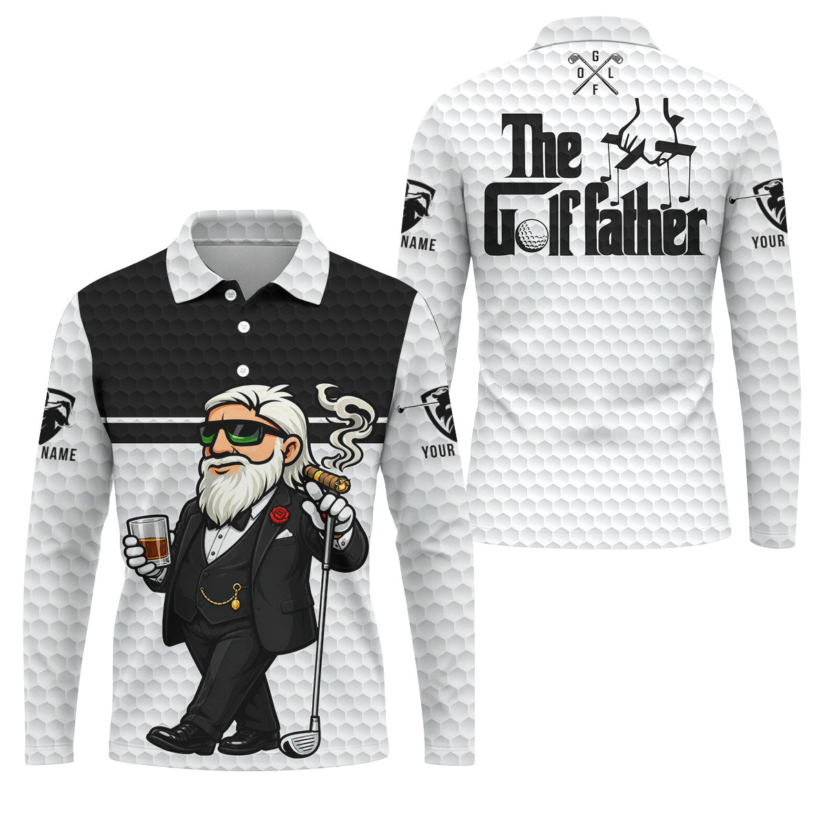The Golf Father Golf Man Golf Ball Pattern Funny Golf Shirts, Father's Day Golf Shirt, Golf Gift For Dad