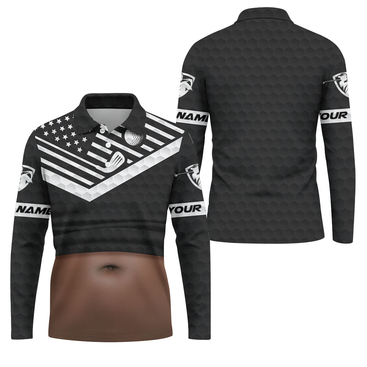 Personalized Dark Skin Beer Belly Golf Polo Shirt, Golf Shirts For Men, Mens Polo Shirts