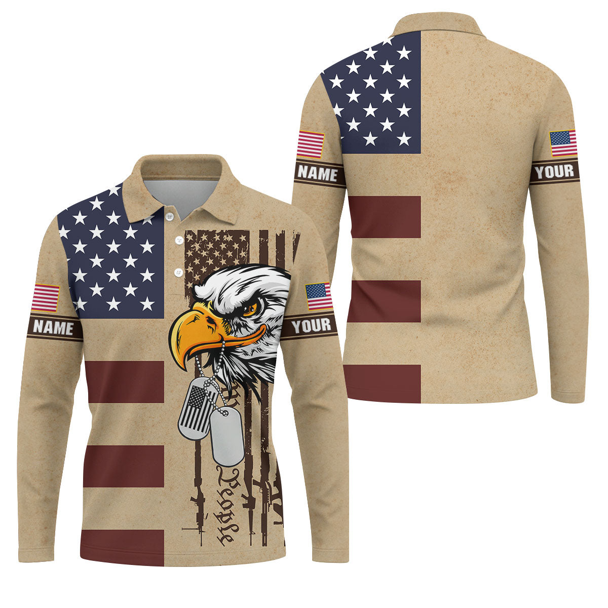 250 Years Bald Eagle American Flag Vintage Golf Shirt, Patriotic 4th Of July Golf Shirts For Men