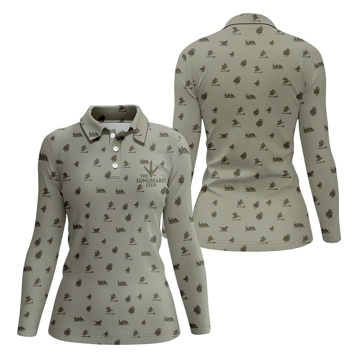 The Longbeard Club Turkey Hunting Fun Women's Golf Shirts, Ladies Golf Tops