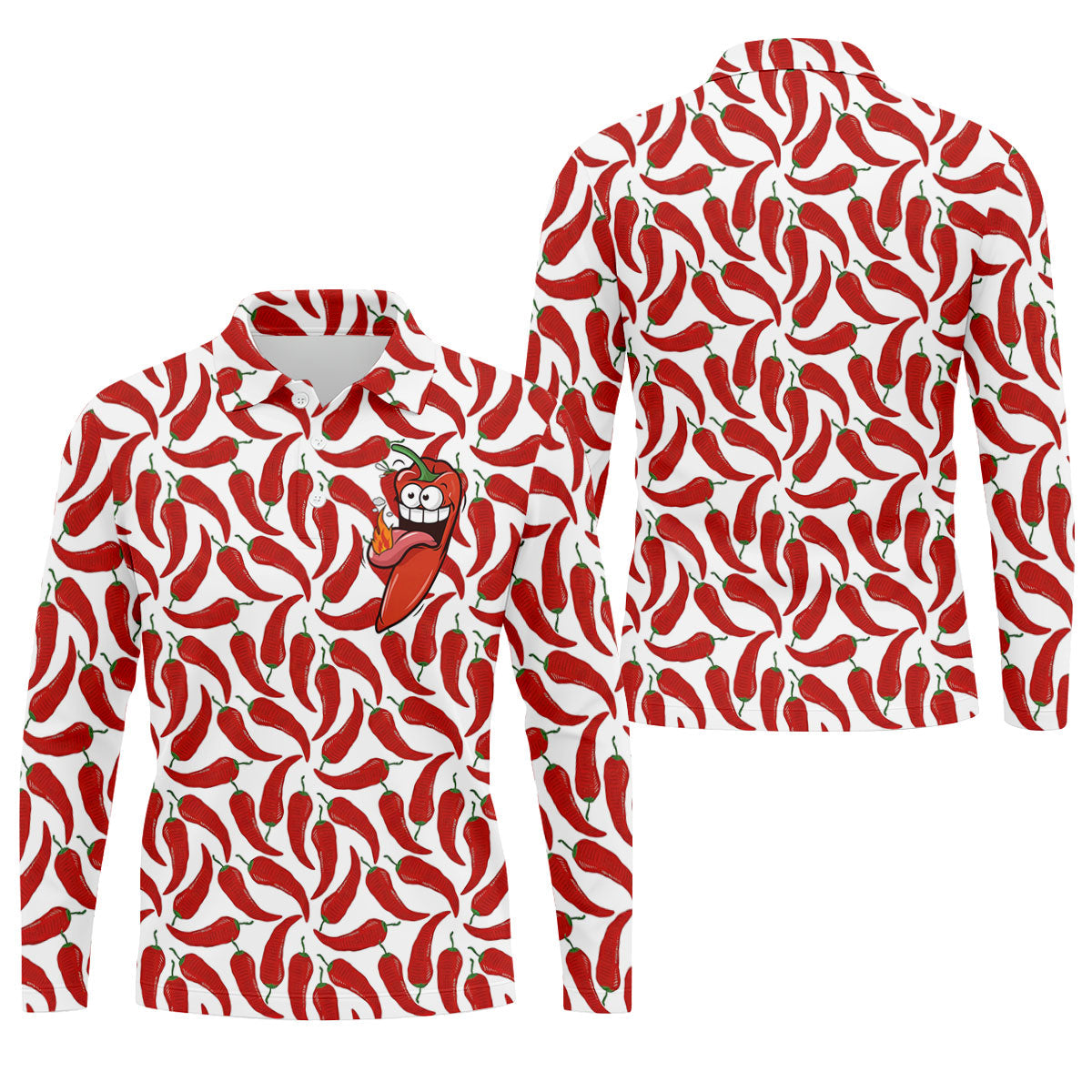 Spicy Hot Pepper Cinco De Mayo Celebration Fiesta Themed Golf Tops For Men, Golf Shirts For Men
