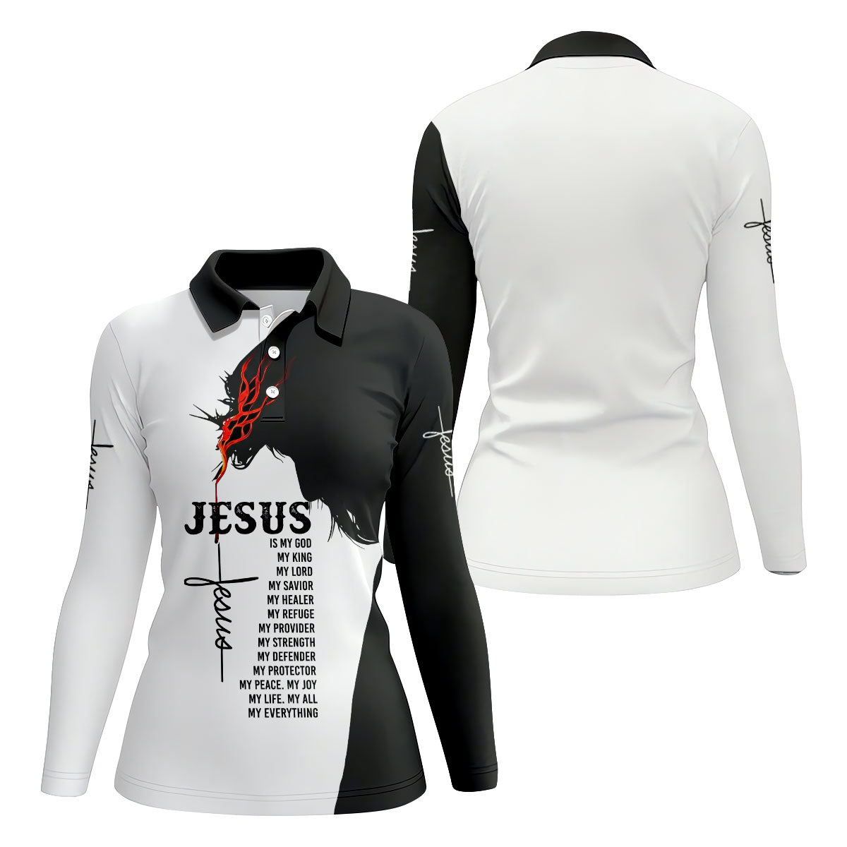 Funny Jesus Is My Everything Horse Polo Shirt, Ladies Golf Shirt, Women's Golf Polo