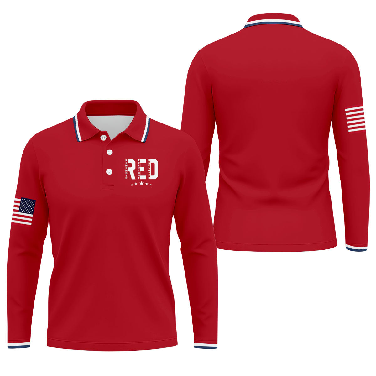 RED Friday Military Support 250 Anniversary Red Patriotic Golf Shirt, Golf Shirts For Men