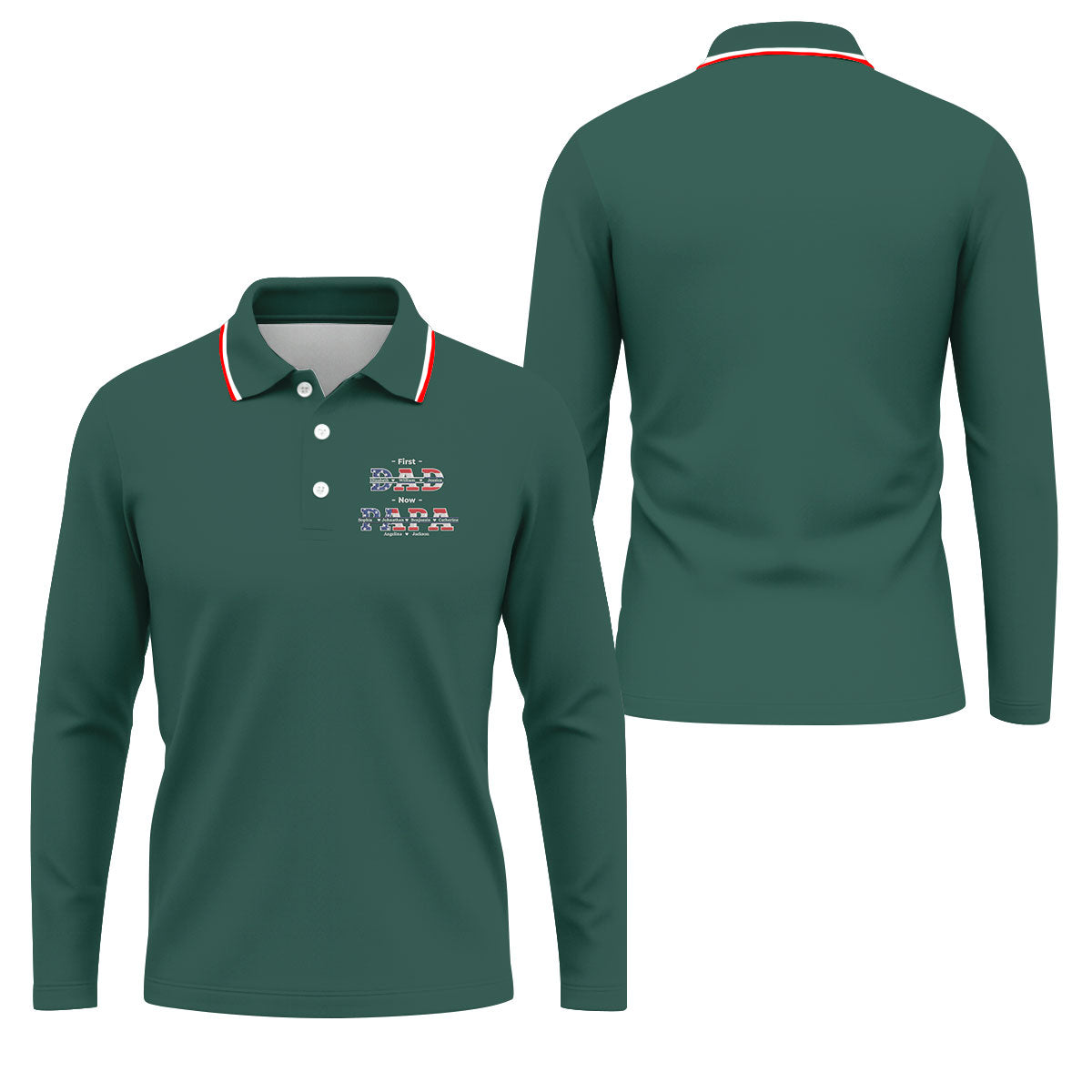 Green First Dad Now Grandpa Golf Polo Shirt, Golf Shirts For Men, Mens Golf Apparel
