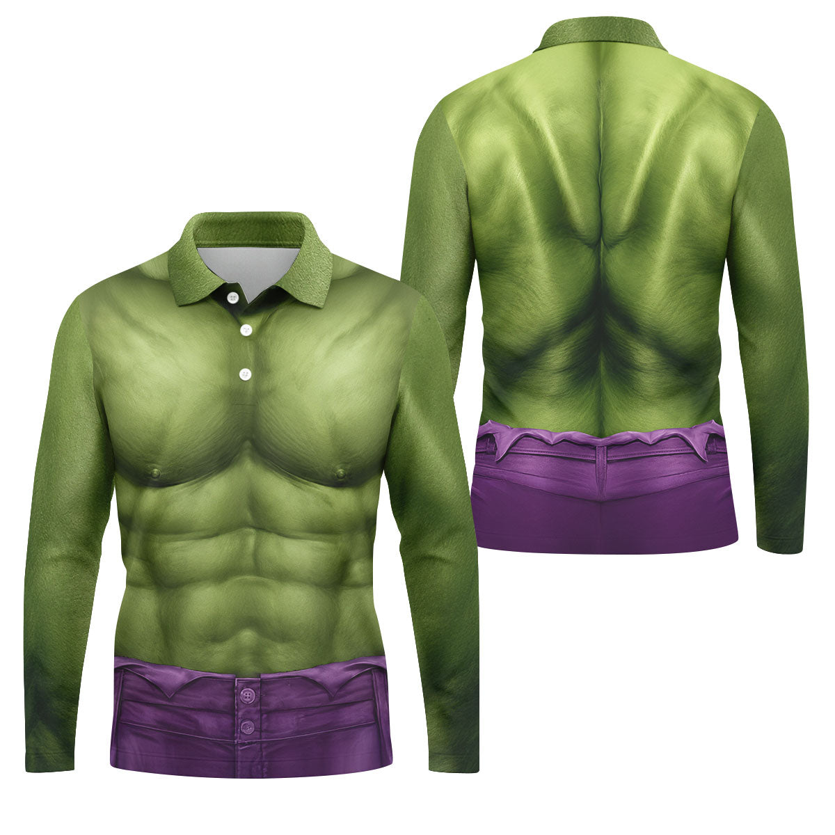 Halloween Green Muscle Illusion Golf Shirt, Men's Golf Shirt, Hawaiian Golf Shirt