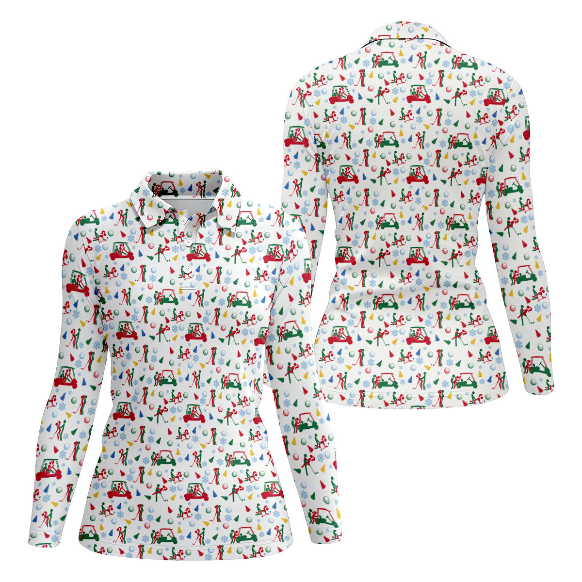 Funny Cheeky Golf Cart Christmas Golf Shirt, Women’s Golf Polo, Women’s Golf Apparel