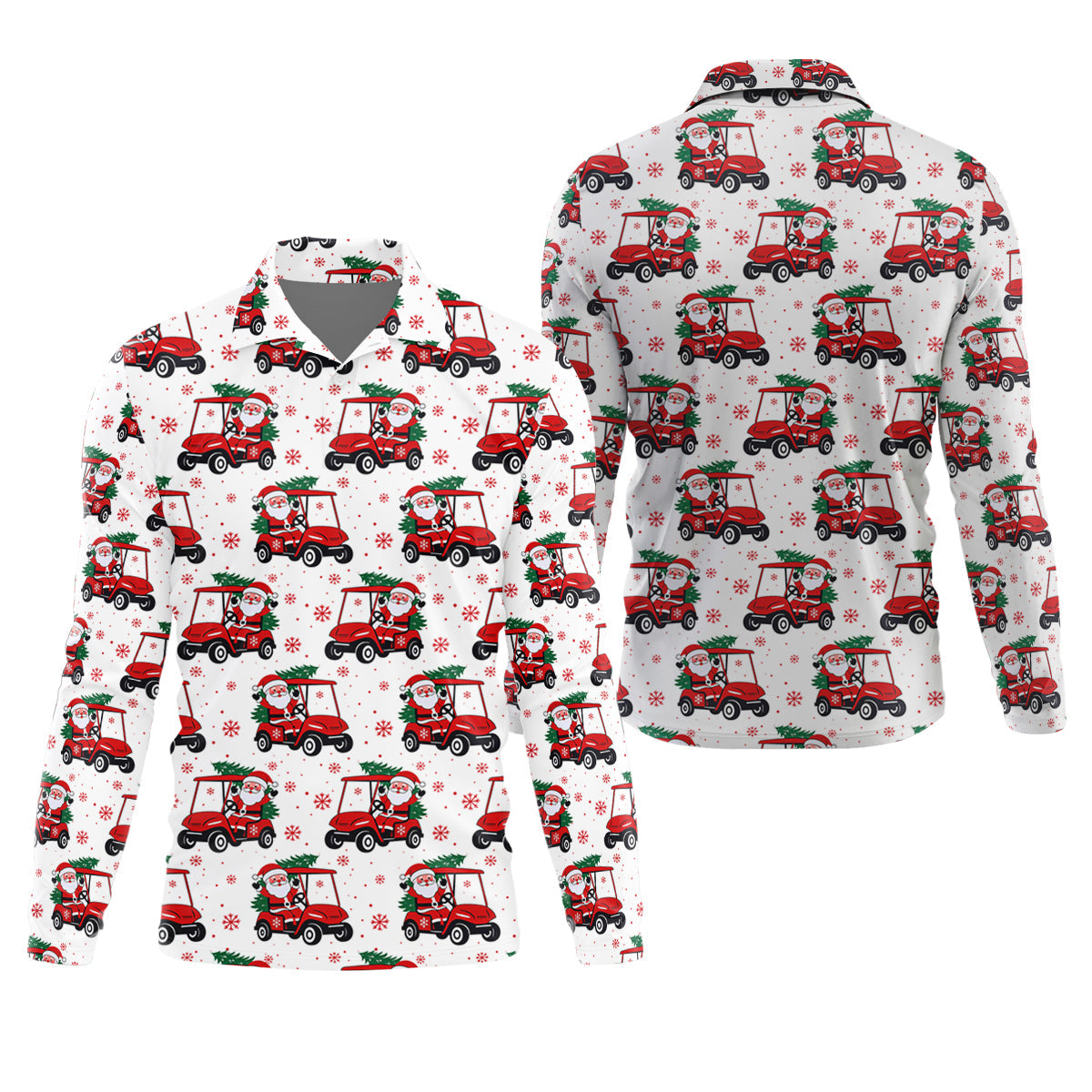 Santa Claus Golf Cart Fun Golf Shirts For Men, Christmas Golf Shirt, Polo Shirts For Men, Golf Gift For Men