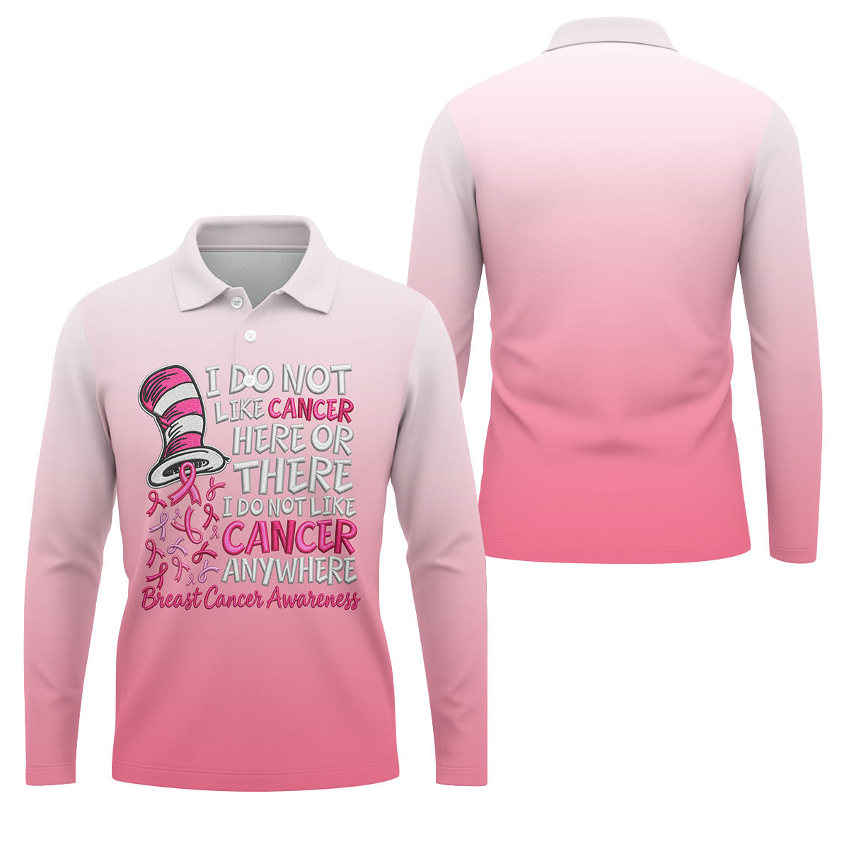 I Do Not Like Cancer Anywhere Breast Cancer Polo Shirt, Mens Golf Polo, Printed Golf Shirts
