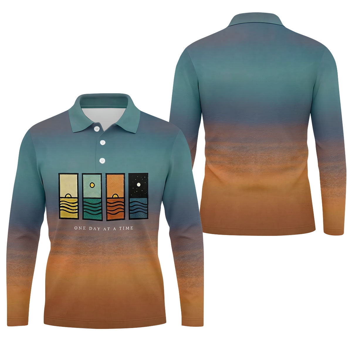 One Day At A Time Suicide Prevention Abstract Mens Golf Polo, Golf Polo Shirts For Men