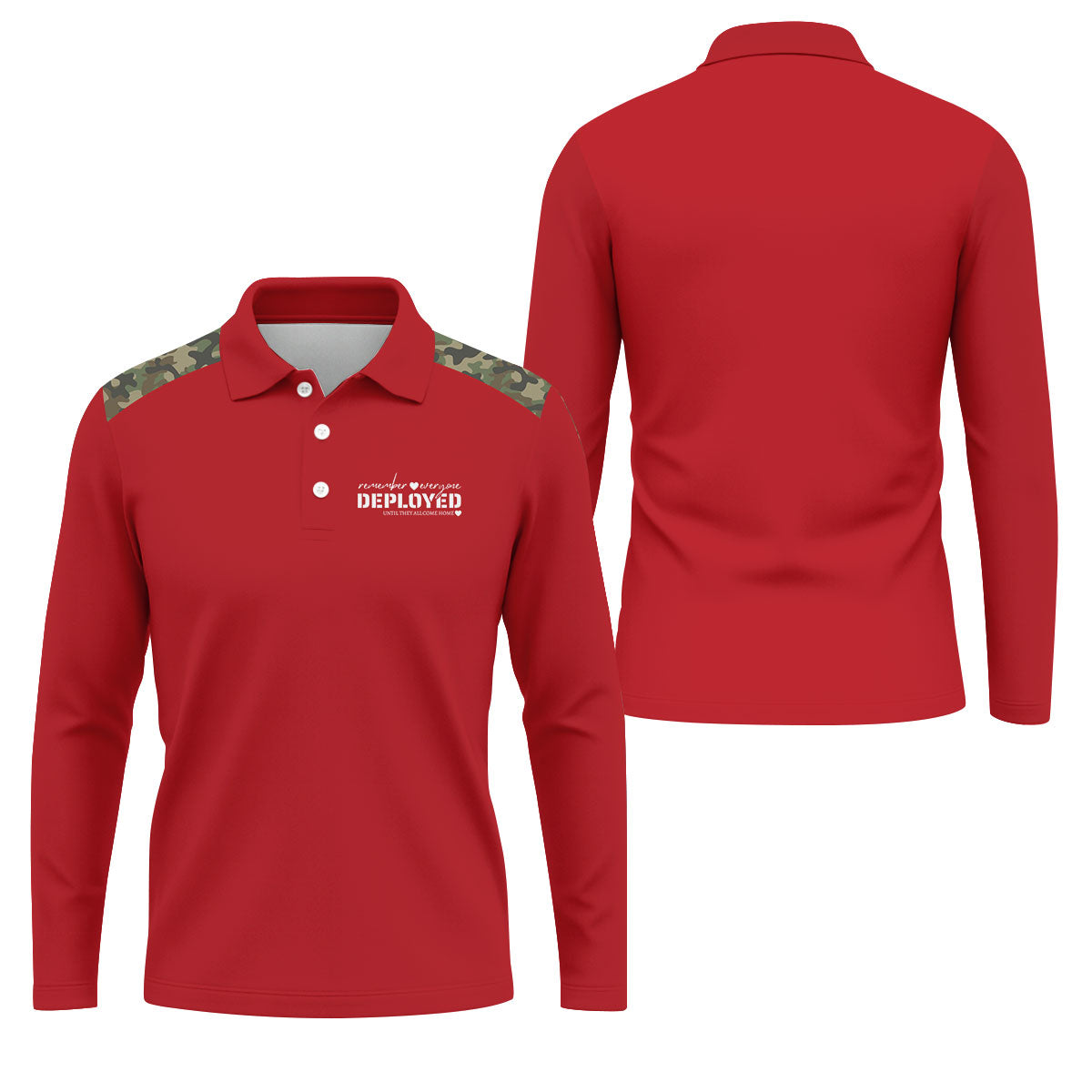 Remember Everyone Deployed Camo Red Patriotic 4th Of July Golf Shirt, 250th Anniversary Golf Shirts For Men