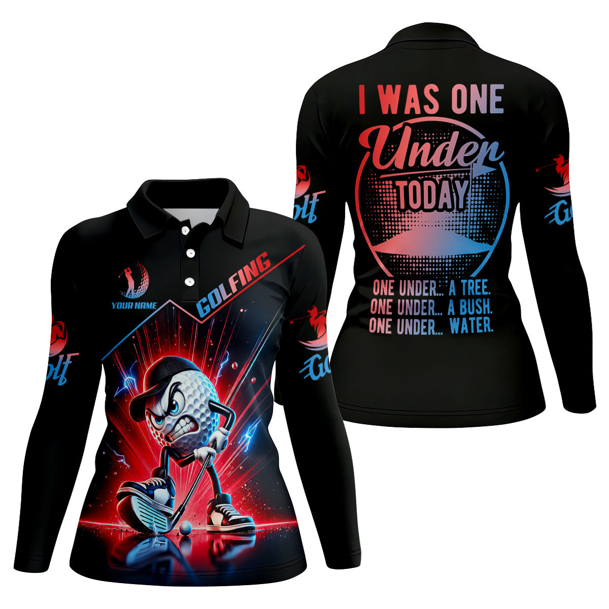 Custom I Was One Under Today Golf Polo Shirt, Women’s Golf Polo, Ladies Golf Shirts