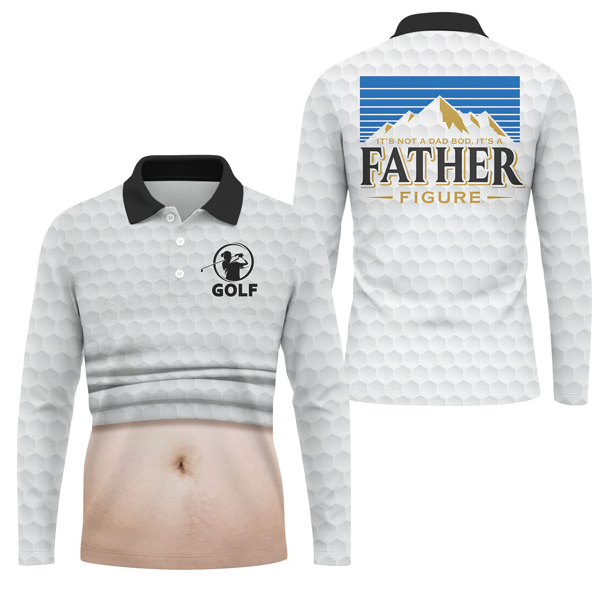 It's Not A Dad Bod It's A Father Figure Men's Funny Golf Shirts, Father's Day Golf Gift