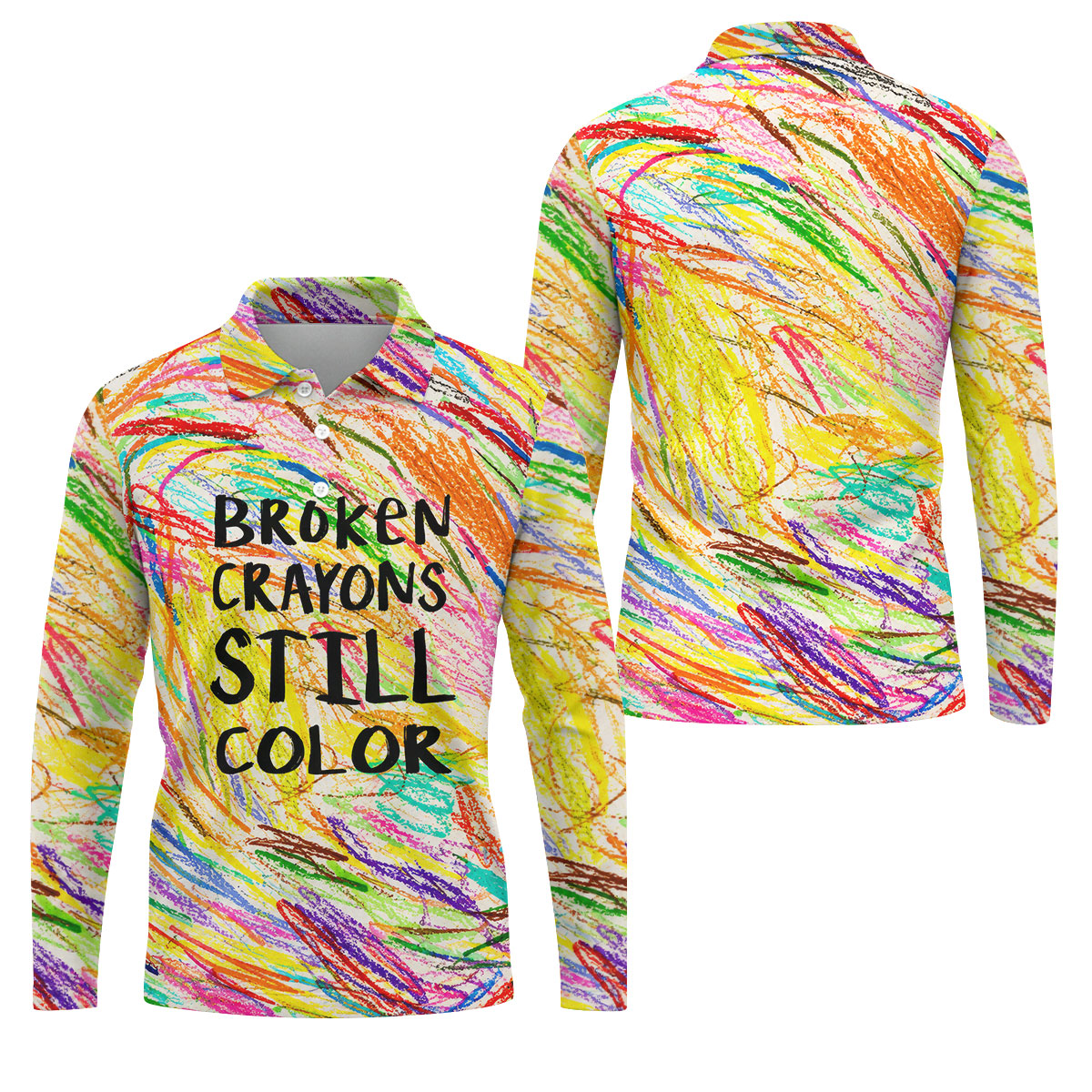 Broken Crayons Still Color Breast Cancer Shirt, Mens Golf Polo, Golf Apparel For Men