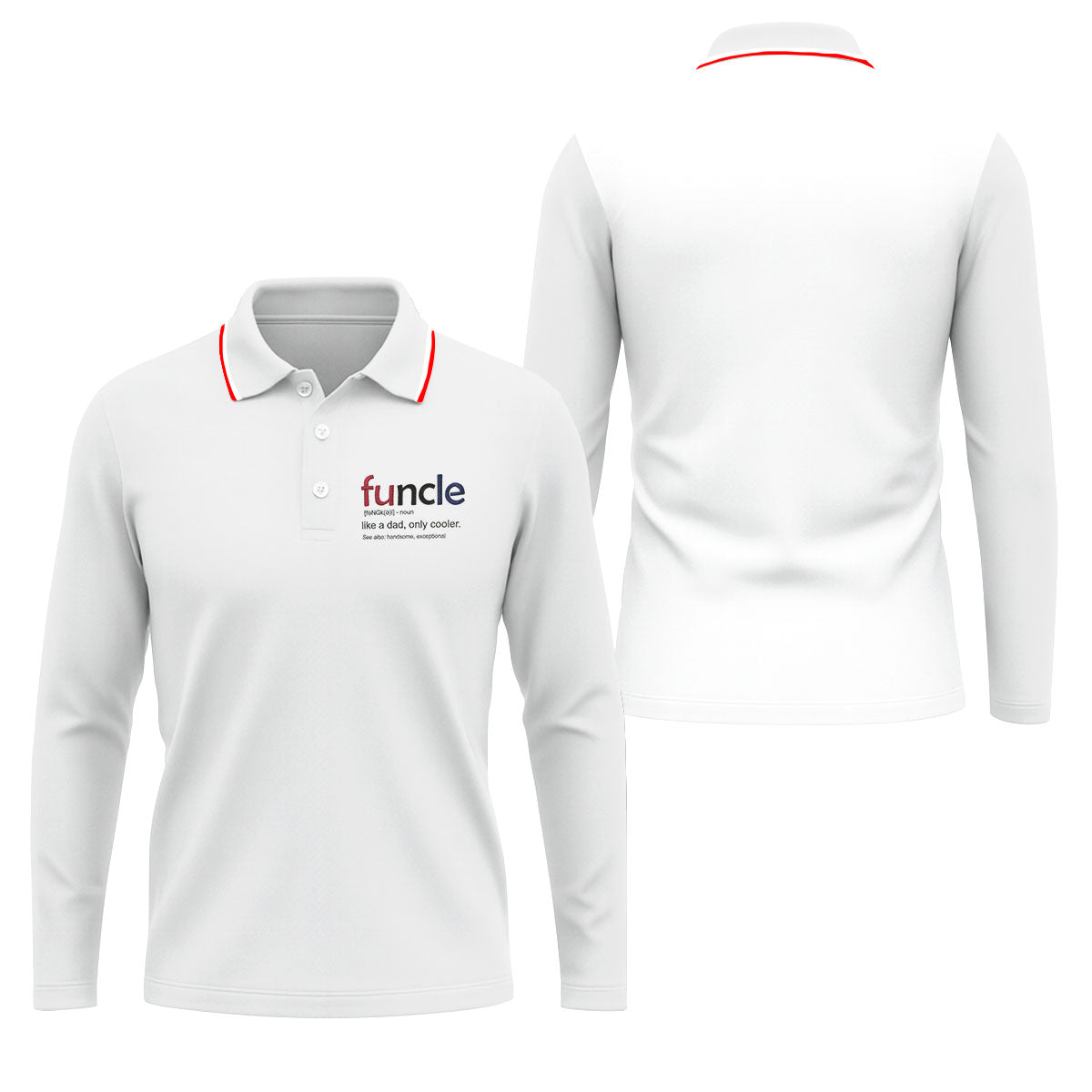 Funcle Like A Dad Only Cooler Father's Day Golf Shirt, Men's Funny Golf Shirts, Golf Gift For Dad