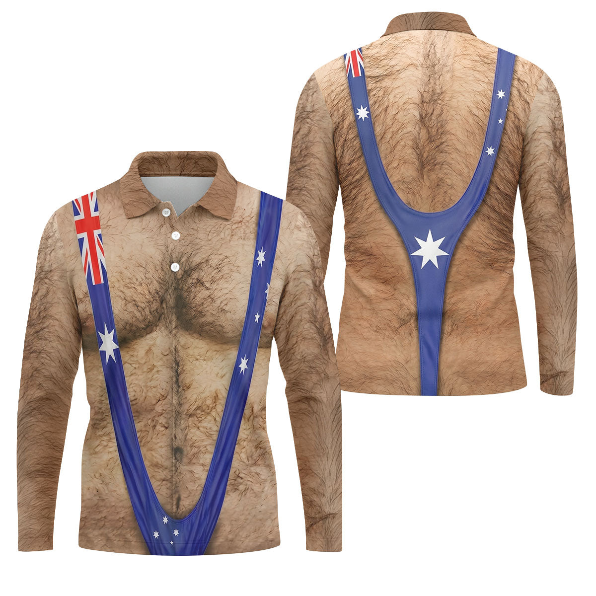 Australia Flag Print Fun Golf Shirt, Men's Golf Top, Polo Shirts For Men, Golf Shirts For Men
