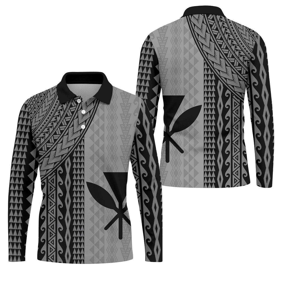 Polynesian Tribal Pattern Vintage Golf Shirt, Hawaiian Golf Shirt, Polo Shirts For Men