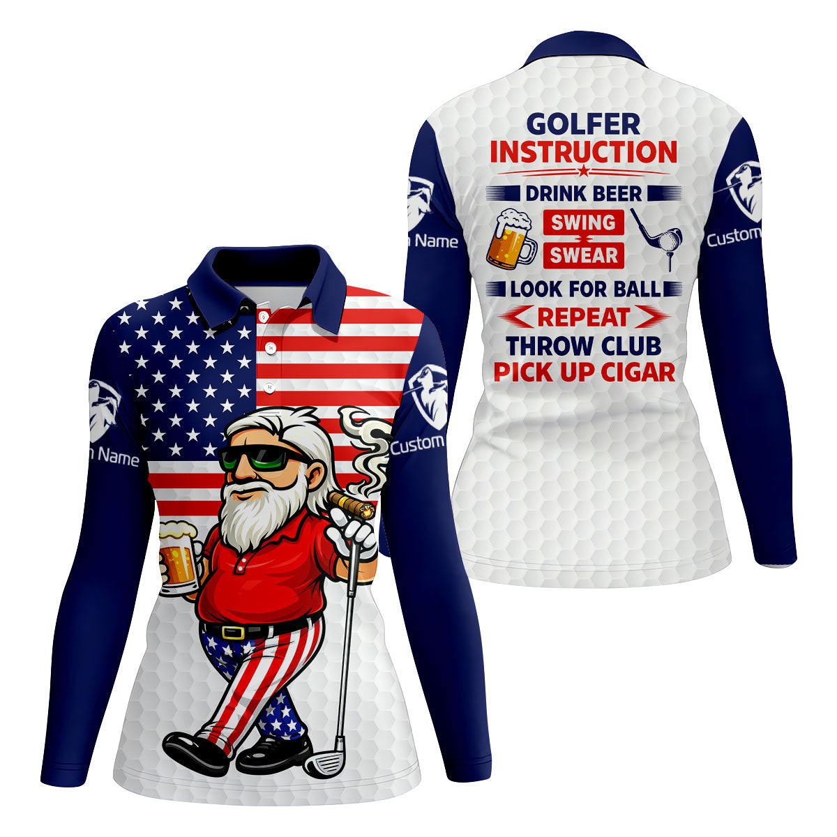 Swing Swear Look For Ball Repeat Patriotic 4th Of July Golf Shirt, 250 Years Golf Shirt For Women