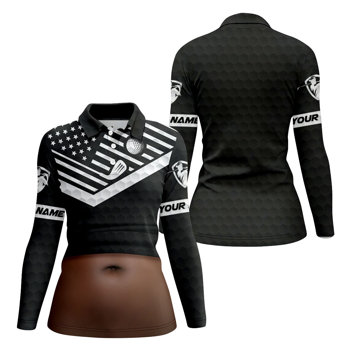 Personalized Dark Skin Beer Belly Golf Polo Shirt, Womens Golf Tops, Ladies Golf Shirt