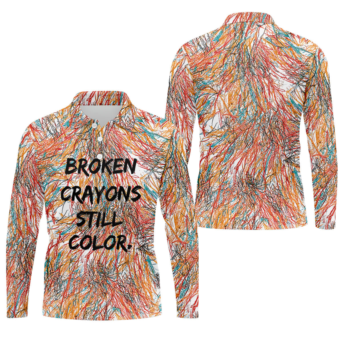 Broken Crayons Still Color Mental Health Awareness Golf Polo Shirt, Mens Golf Polo, Printed Golf Shirts