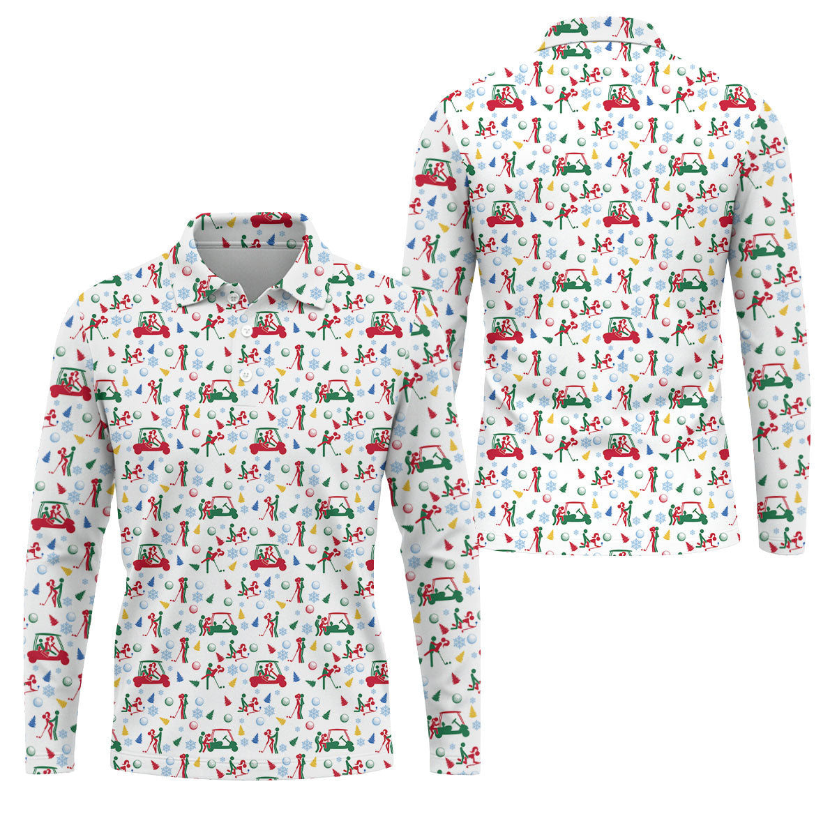 Funny Cheeky Golf Cart Christmas Golf Shirt, Mens Golf Polo, Golf Apparel For Men