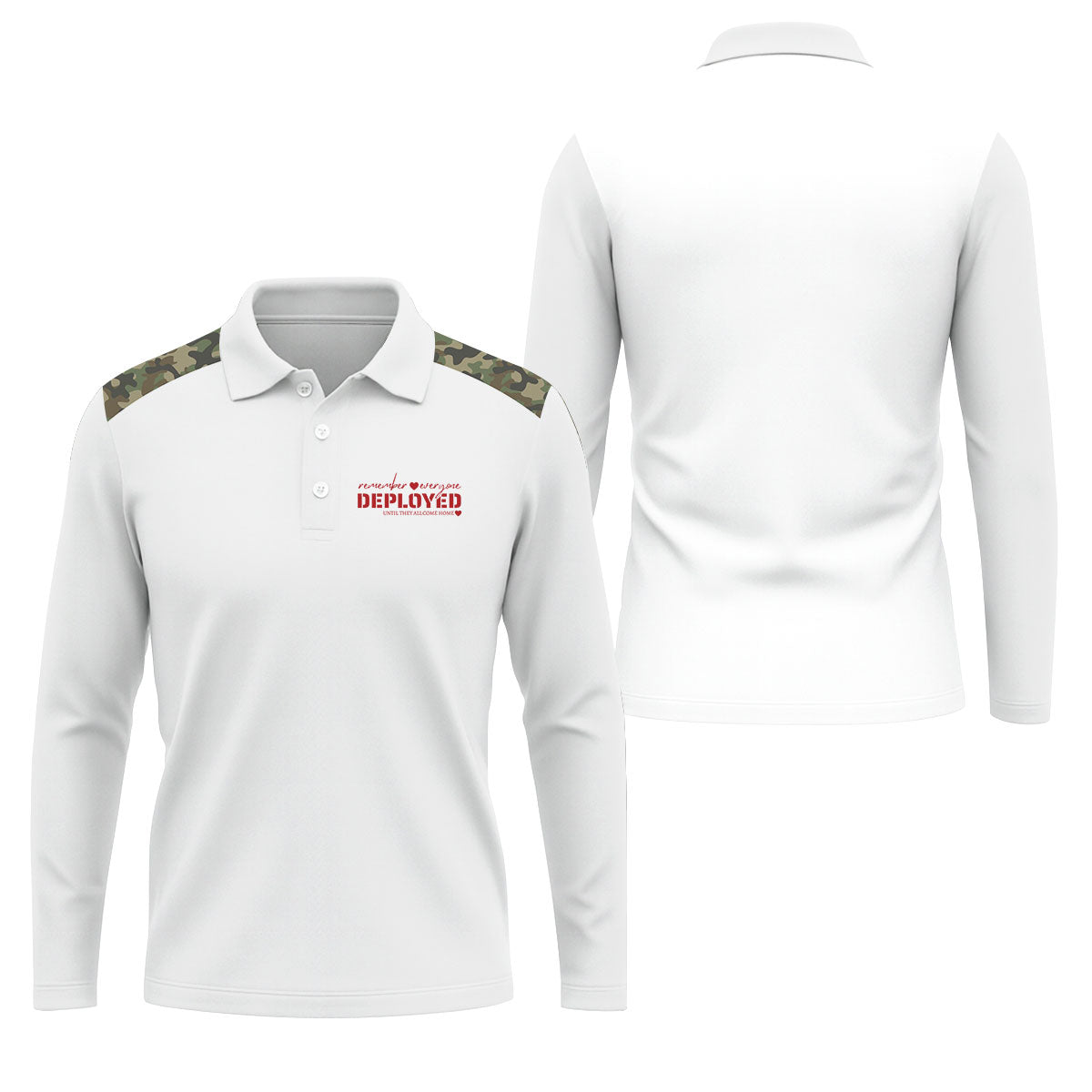 Remember Everyone Deployed Camo White Patriotic 4th Of July Golf Shirt, 250th Anniversary Golf Shirts For Men