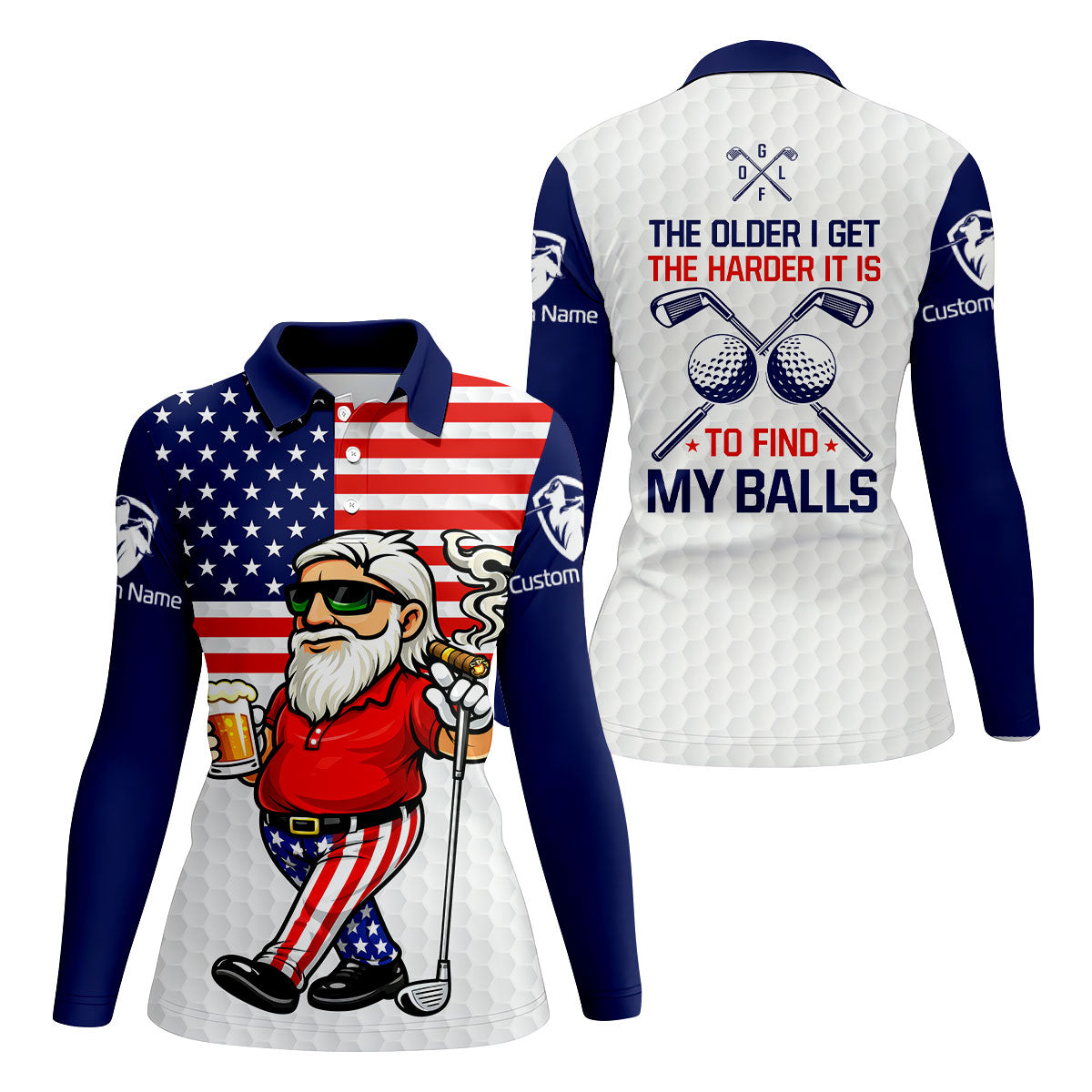 The Older I Get The Harder It Is To Find My Balls Golf And Beer 250 Years Patriotic 4th Of July Golf Shirt For Women