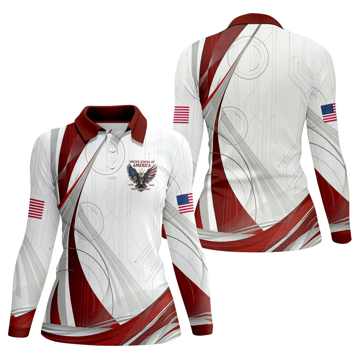 Vintage America 250 Eagle Golf Polo Shirt, Golf Shirts For Women, Women’s Golf Polo