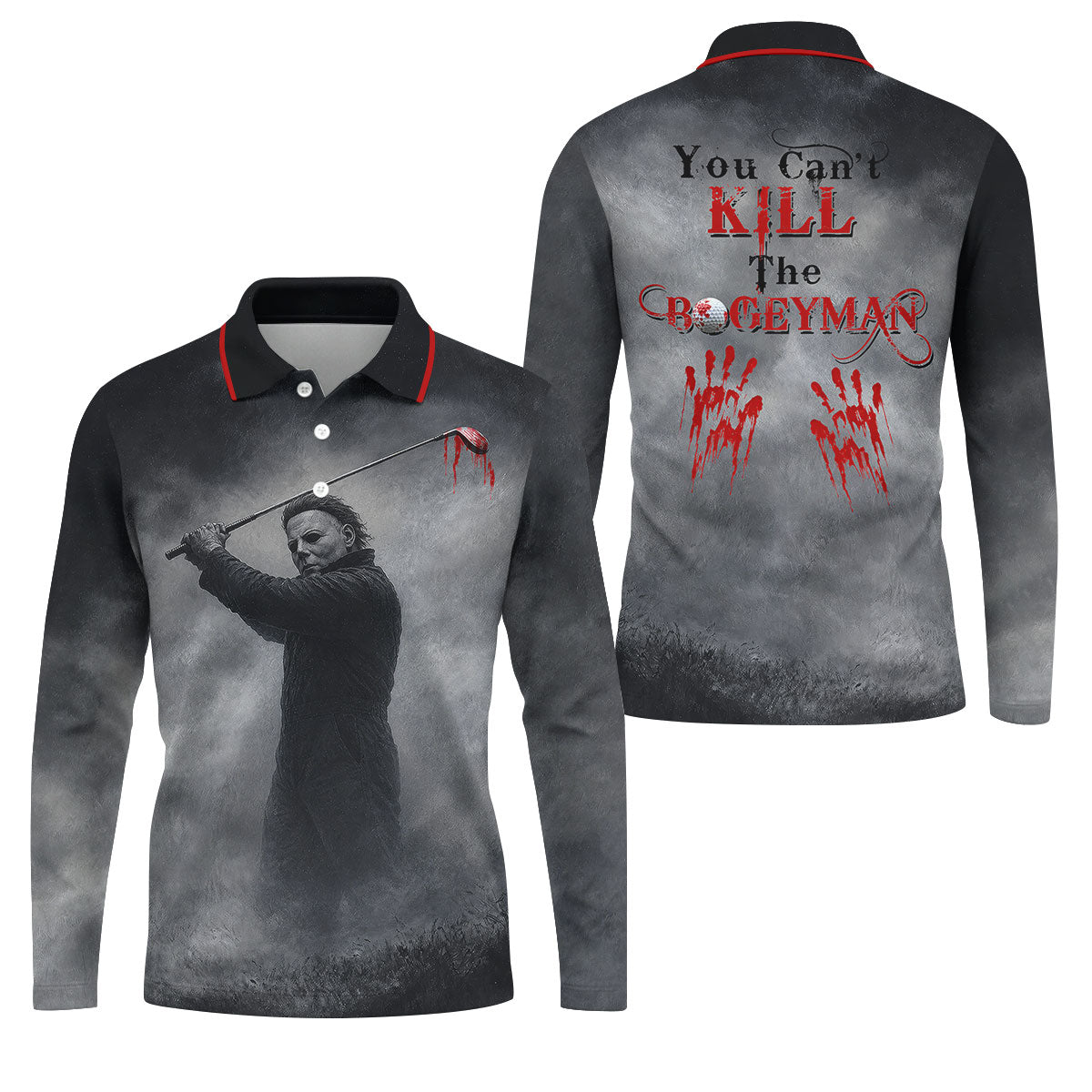 You Cant Kill The Bogeyman Horror Character Golf Polo Shirt, Mens Golf Shirts, Hawaiian Golf Shirt