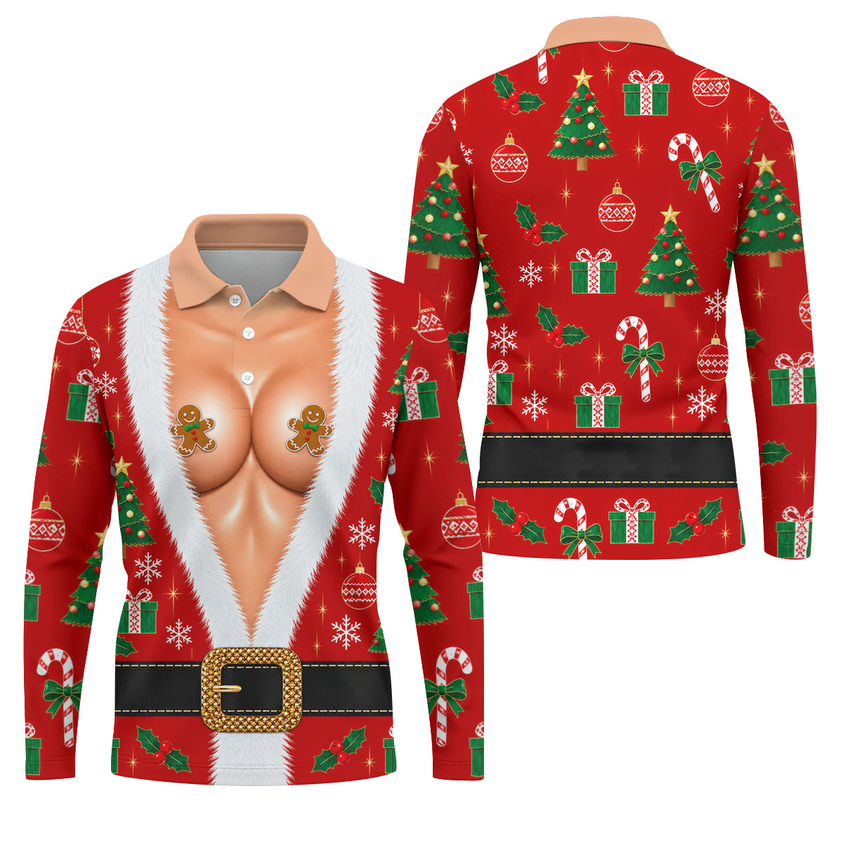 Gingerbread Costume Christmas Golf Shirt, Mens Golf Shirts, Polo Shirts For Men