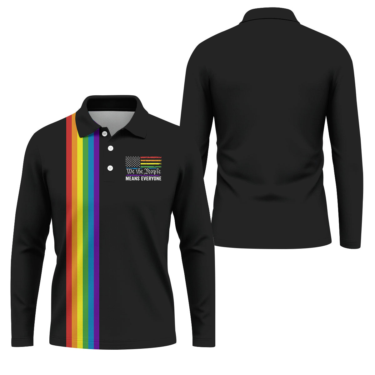 We The People Means Everyone American Pride LGBT Support Golf Tops For Men, Golf Shirts For Men
