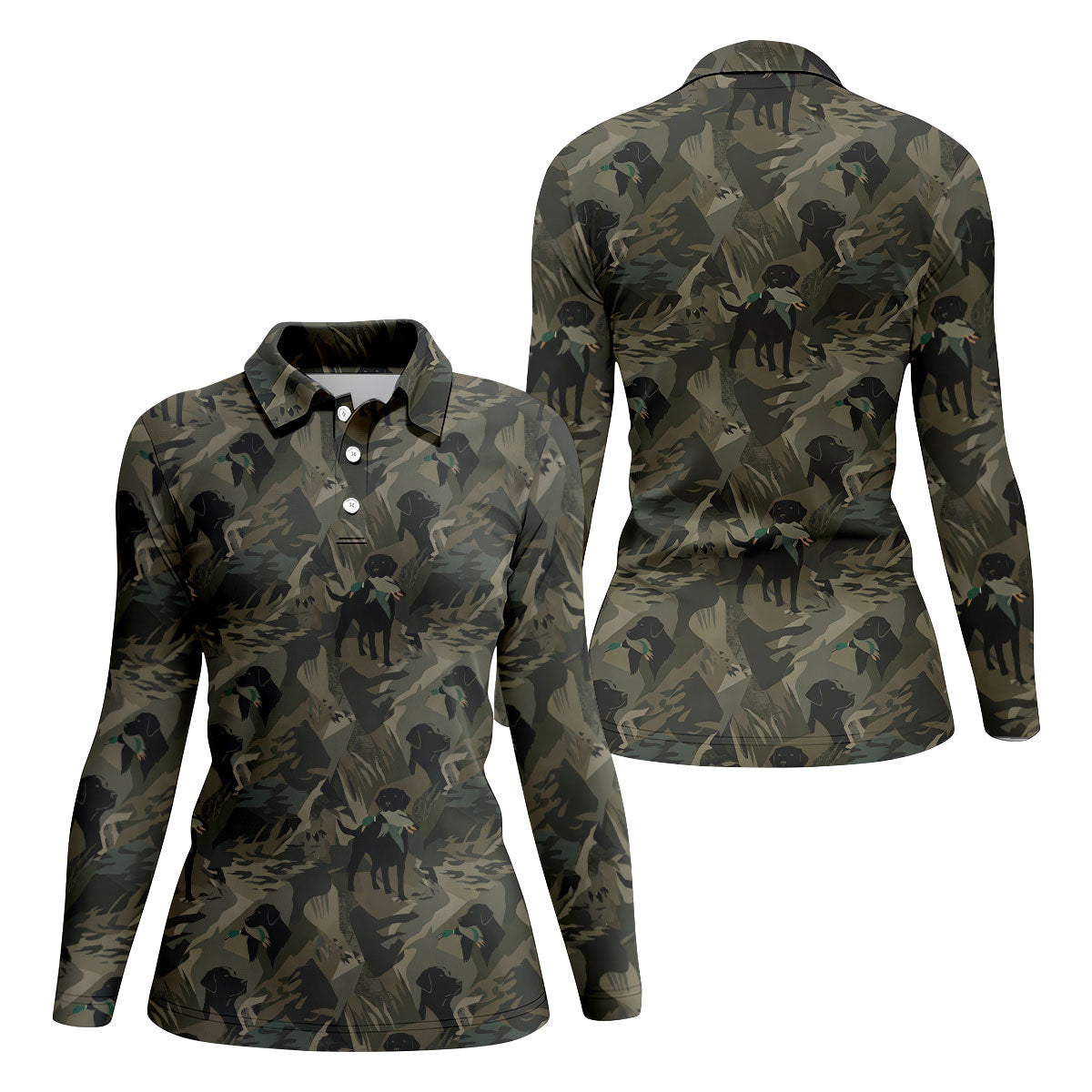 Duck Hunting Labrador Hawaiian Golf Shirt, Women's Golf Apparel, Golf Polo For Women