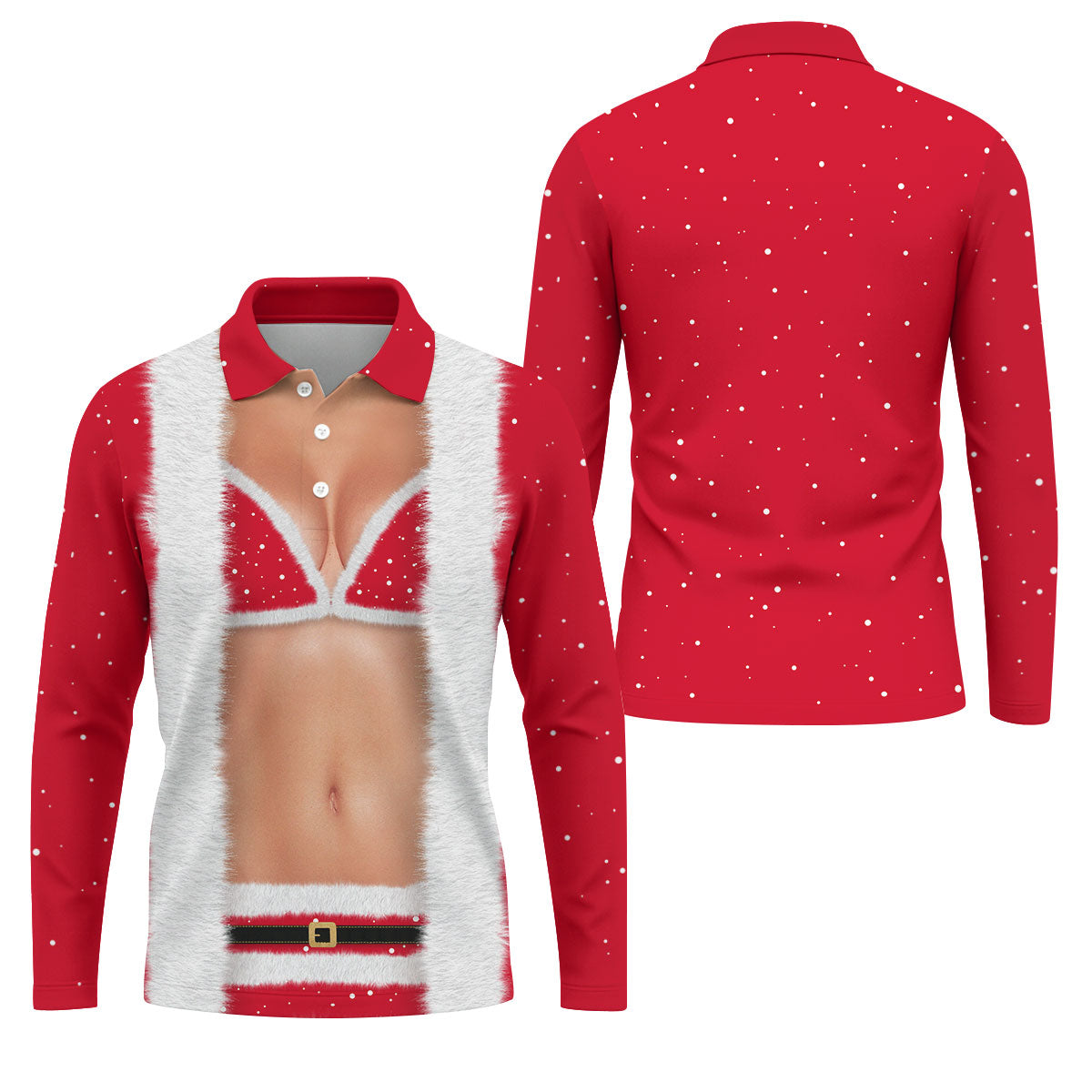 Funny Mrs Claus Costume Christmas Golf Shirt, Men's Golf Shirt, Hawaiian Golf Shirt, Printed Golf Shirts