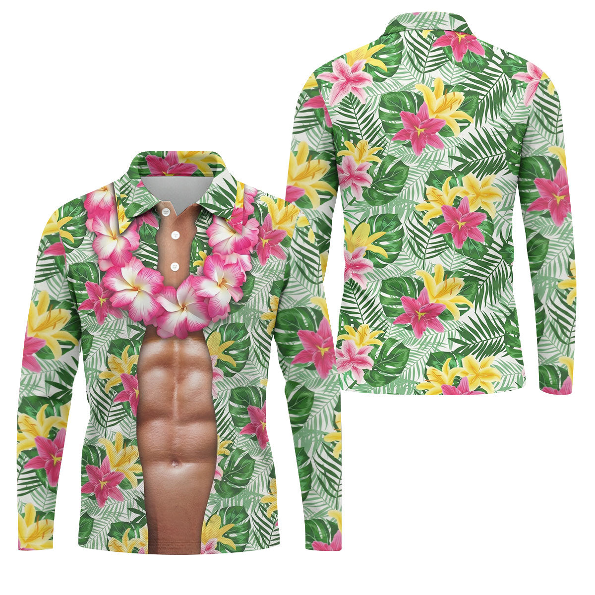 Muscle Costume Hawaiian Golf Shirt, Men's Funny Golf Shirts, Polo Shirts For Men
