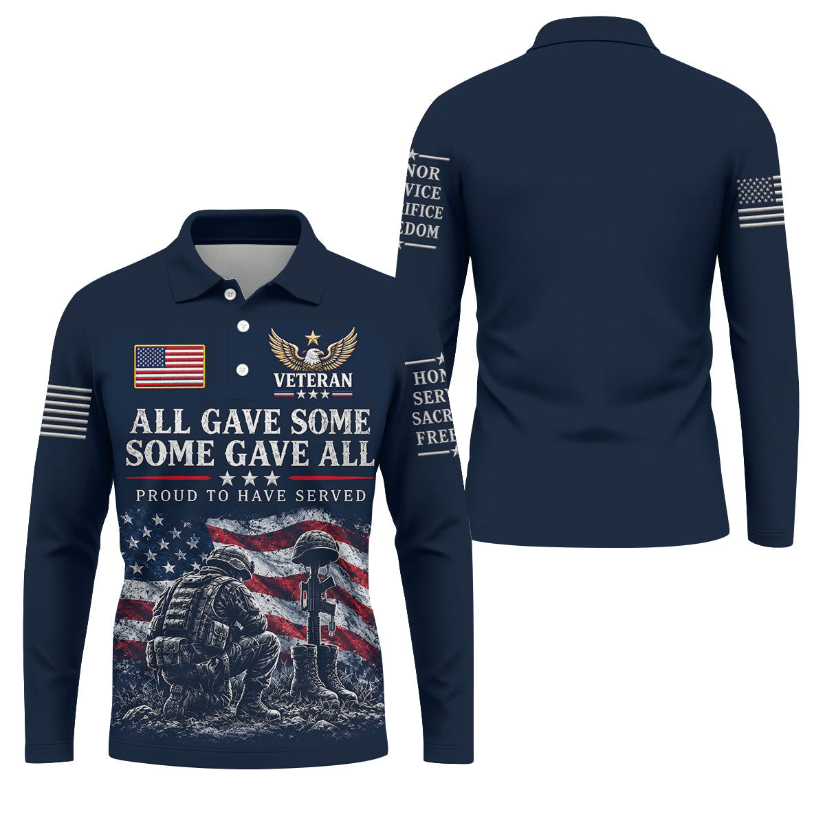 All Gave Some Some Gave All Polo Shirt, Veterans Day Golf Shirt, Golf Shirts For Men