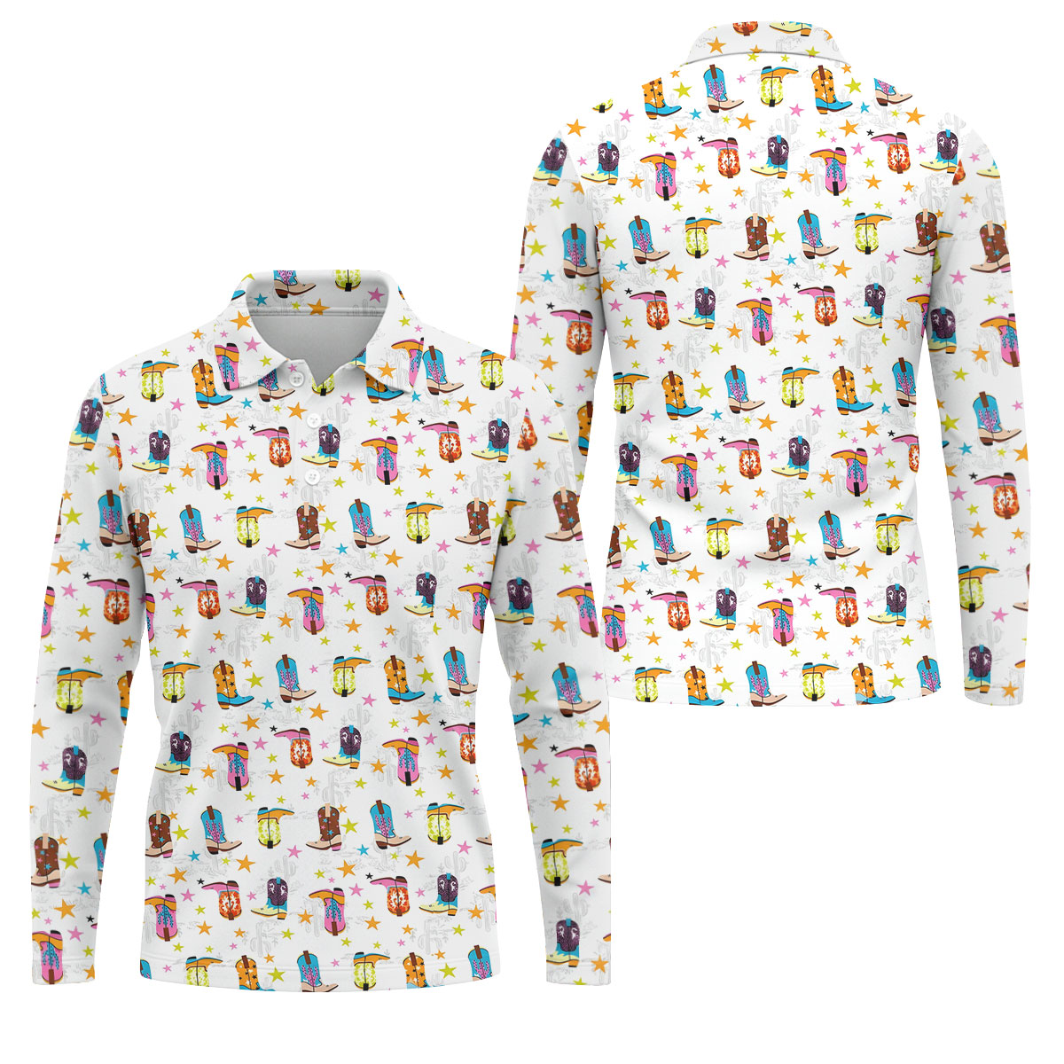 Colorful Cowboy Boots Western Hawaiian Shirt, Shirt For Men, Tropical Button Up Shirt