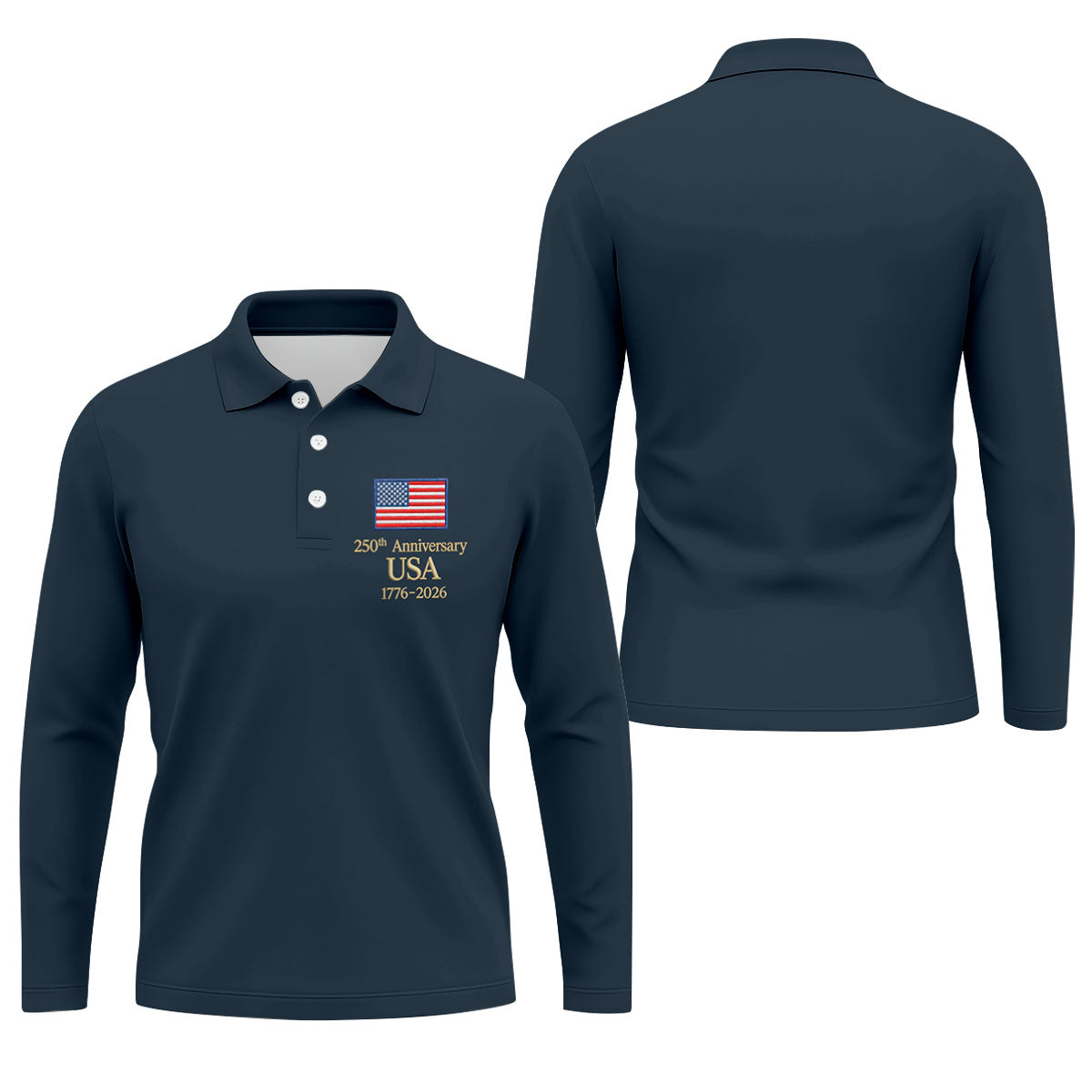 250th Anniversary USA Flag Logo 4th Of July Golf Shirt, Vintage Patriot Golf Shirts For Men