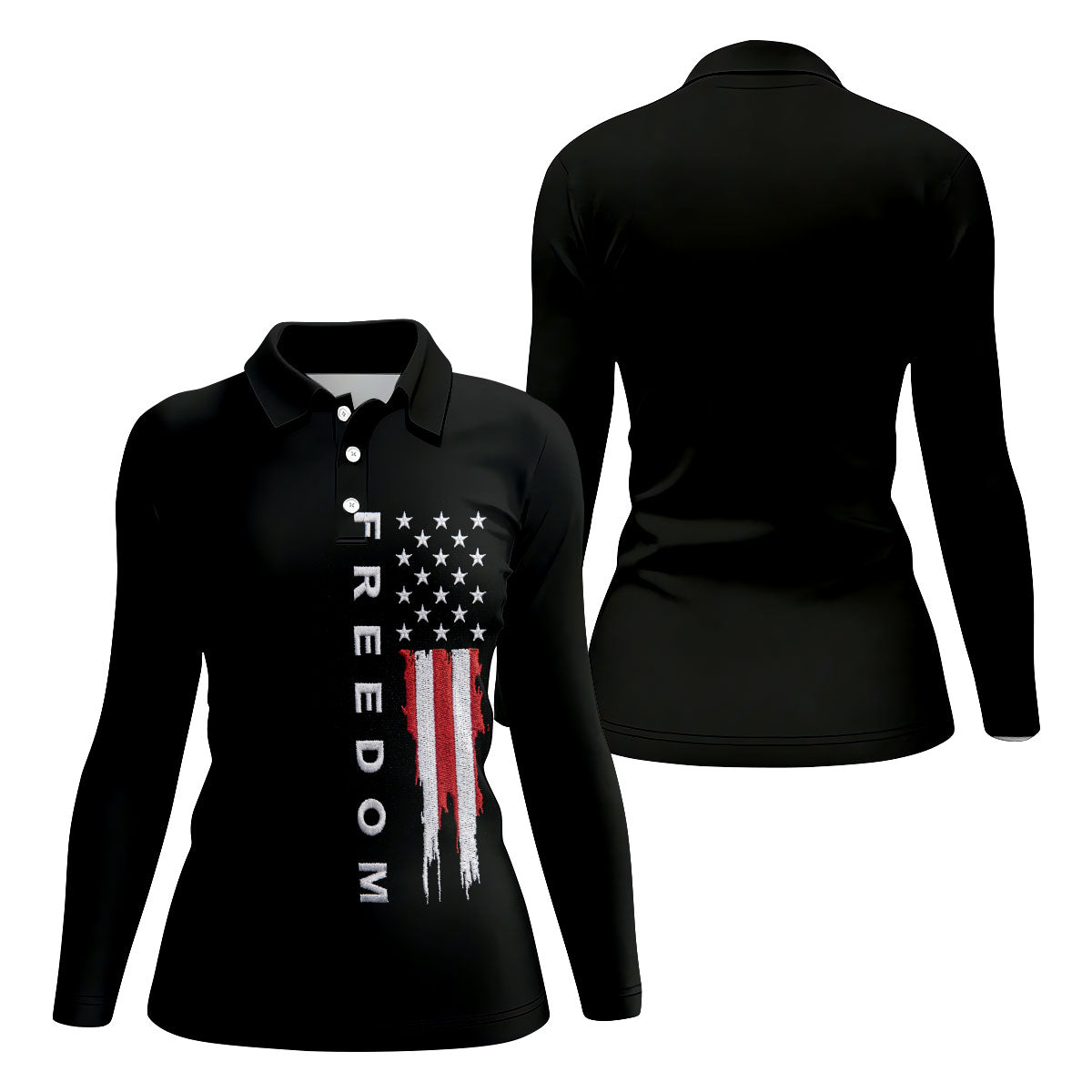 Stars And Stripes Flag 250th Anniversary Golf Shirt, Patriotic 4th Of July Golf Shirt For Women