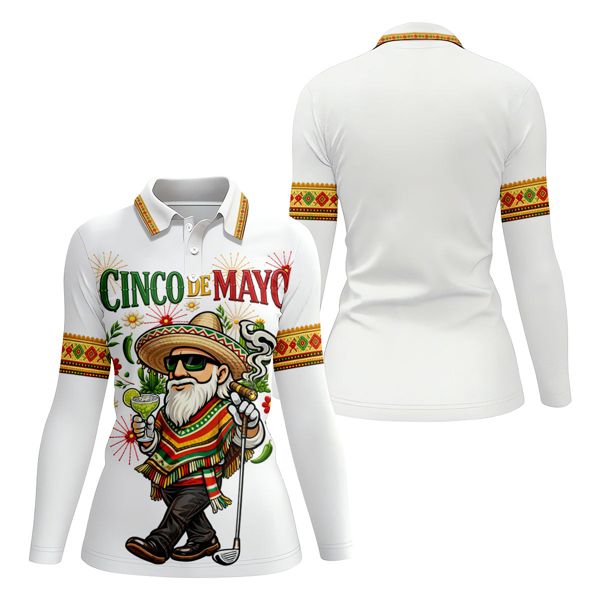 Margarita Man Cinco De Mayo Celebration White Golf Shirt, Fiesta Theme Golf Shirt For Women
