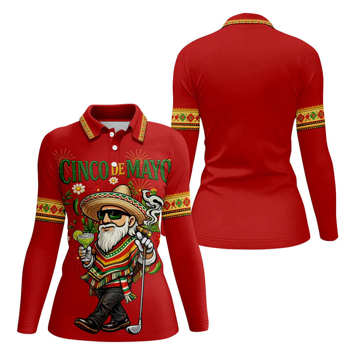 Margarita Man Cinco De Mayo Celebration Red Golf Shirt, Fiesta Theme Golf Shirt For Women