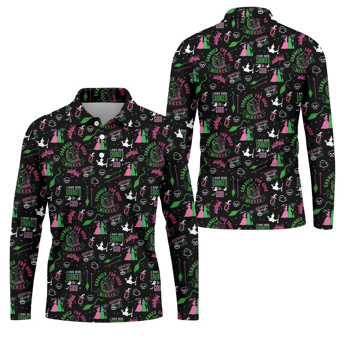 Changed For Good Wicked Witch Halloween Golf Shirt, Horror Character Shirt, Mens Golf Polo