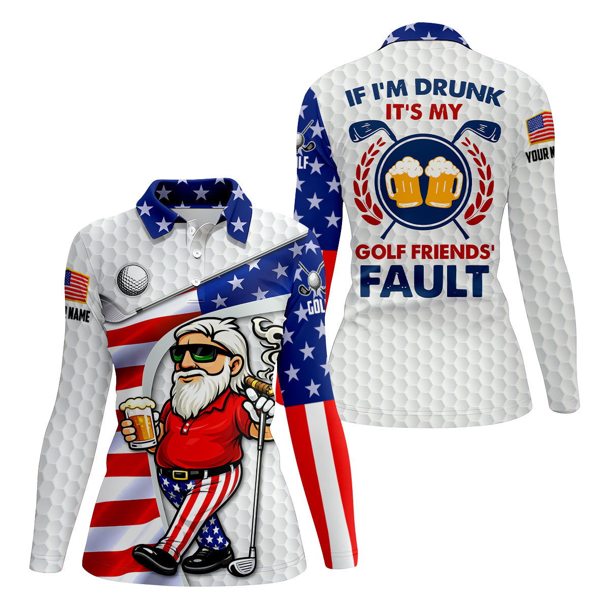 If I'm Drunk It's My Golf Friends' Fault Patriotic 4th Of July Funny Golf Shirt, 250 Years Golf Shirt For Women